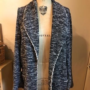 NWT Max Studio Black Tweed Sweater Coat Cardigan M